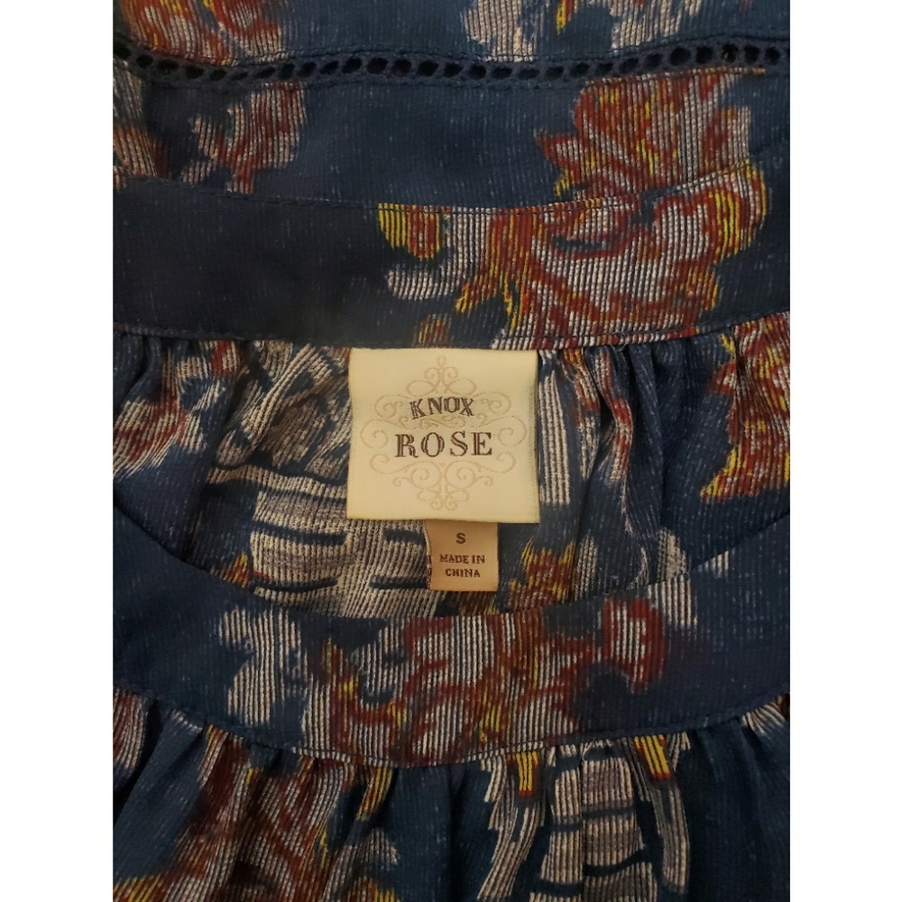 Knox Rose Boho Cold Shoulder Peasant Blouse - Picture 6 of 6